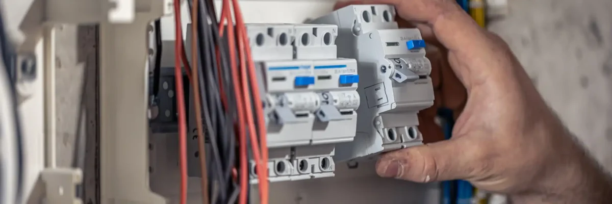 male-electrician-works-in-switchboard-with-an-electrical-connecting-cable